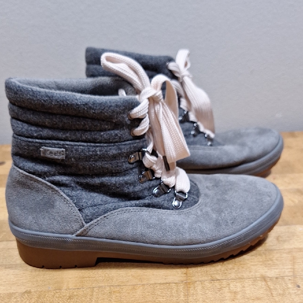 Keds Camp Water Resistant Gray Wool Suede Lace Up Boots Women’s 8.5 Snow Rain